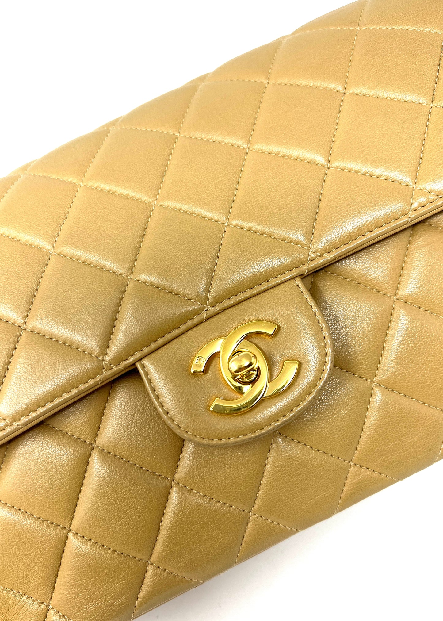 Both Sides Flap Handbag Beige