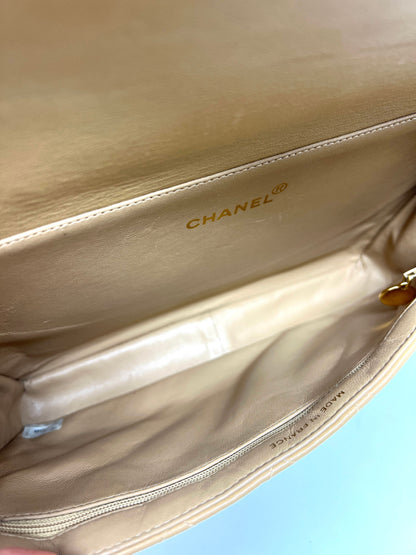 Both Sides Flap Handbag Beige