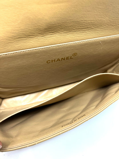 Both Sides Flap Handbag Beige
