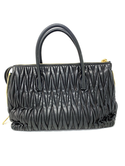 Miu Miu Matelassé Nappa Tote Black