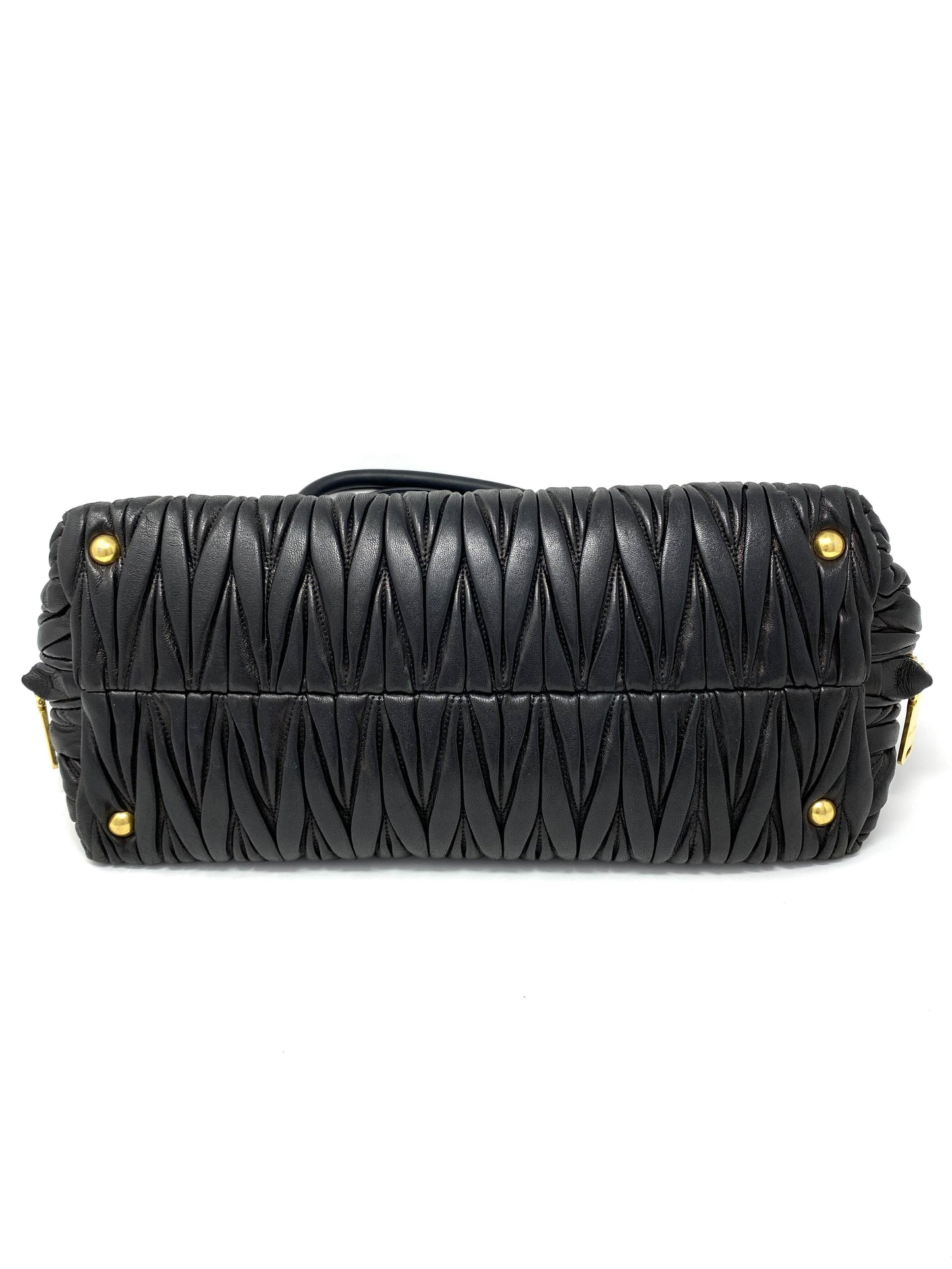 Miu Miu Matelassé Nappa Tote Black