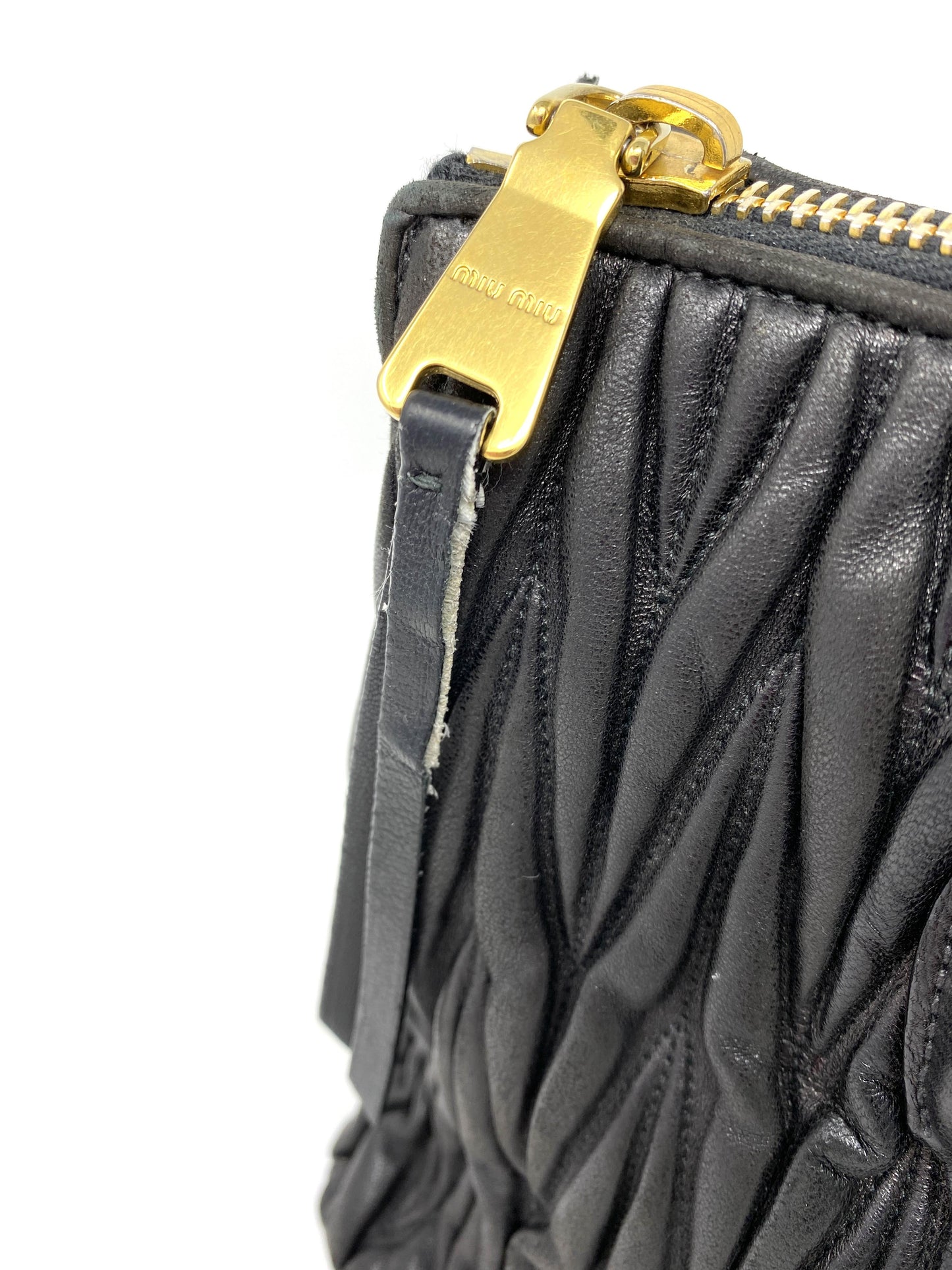 Miu Miu Matelassé Nappa Tote Black