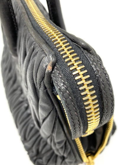 Miu Miu Matelassé Nappa Tote Black