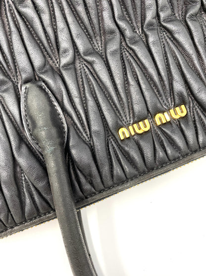 Miu Miu Matelassé Nappa Tote Black