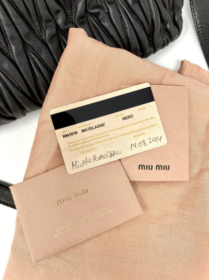 Miu Miu Matelassé Nappa Tote Black