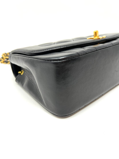 Vintage Quilted Lambskin Small Diana Flap with Gold Hardware