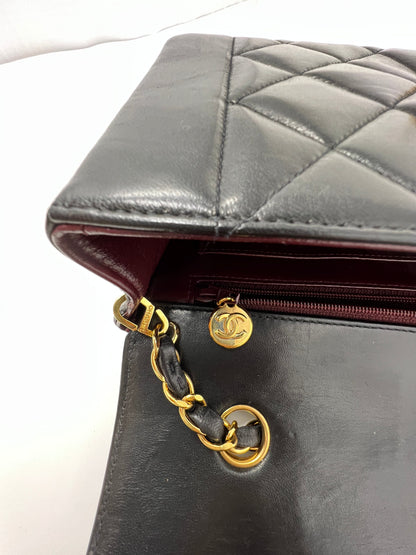 Vintage Quilted Lambskin Small Diana Flap with Gold Hardware