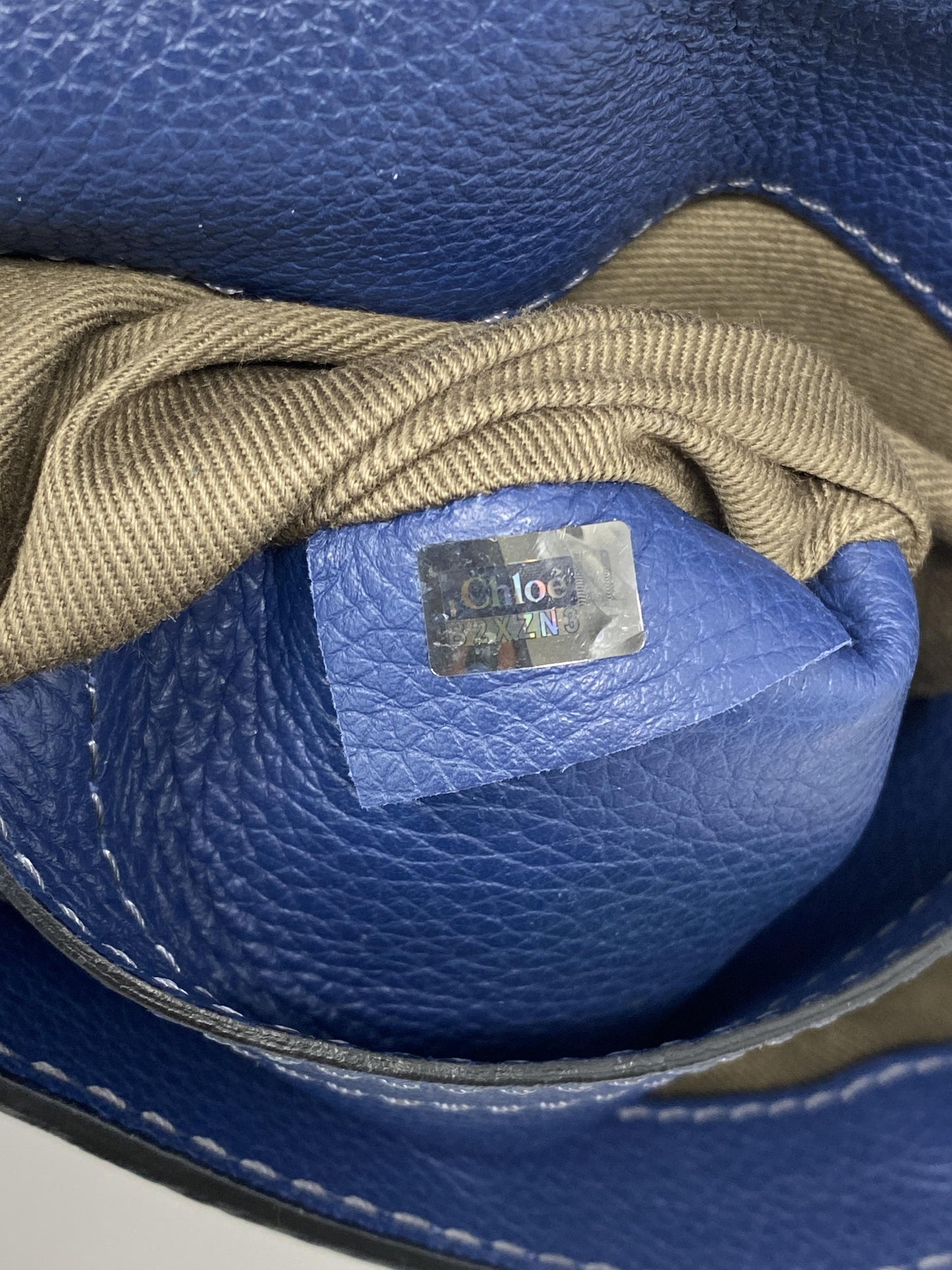 MARCIE Medium Leather Shoulder Bag in Royal Navy