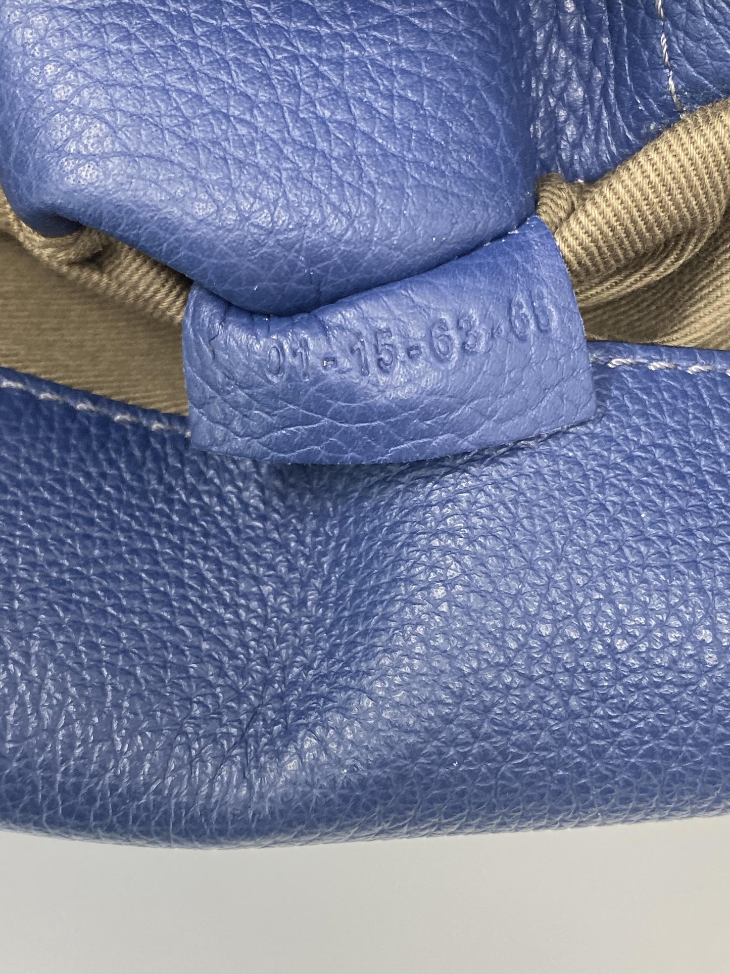 MARCIE Medium Leather Shoulder Bag in Royal Navy