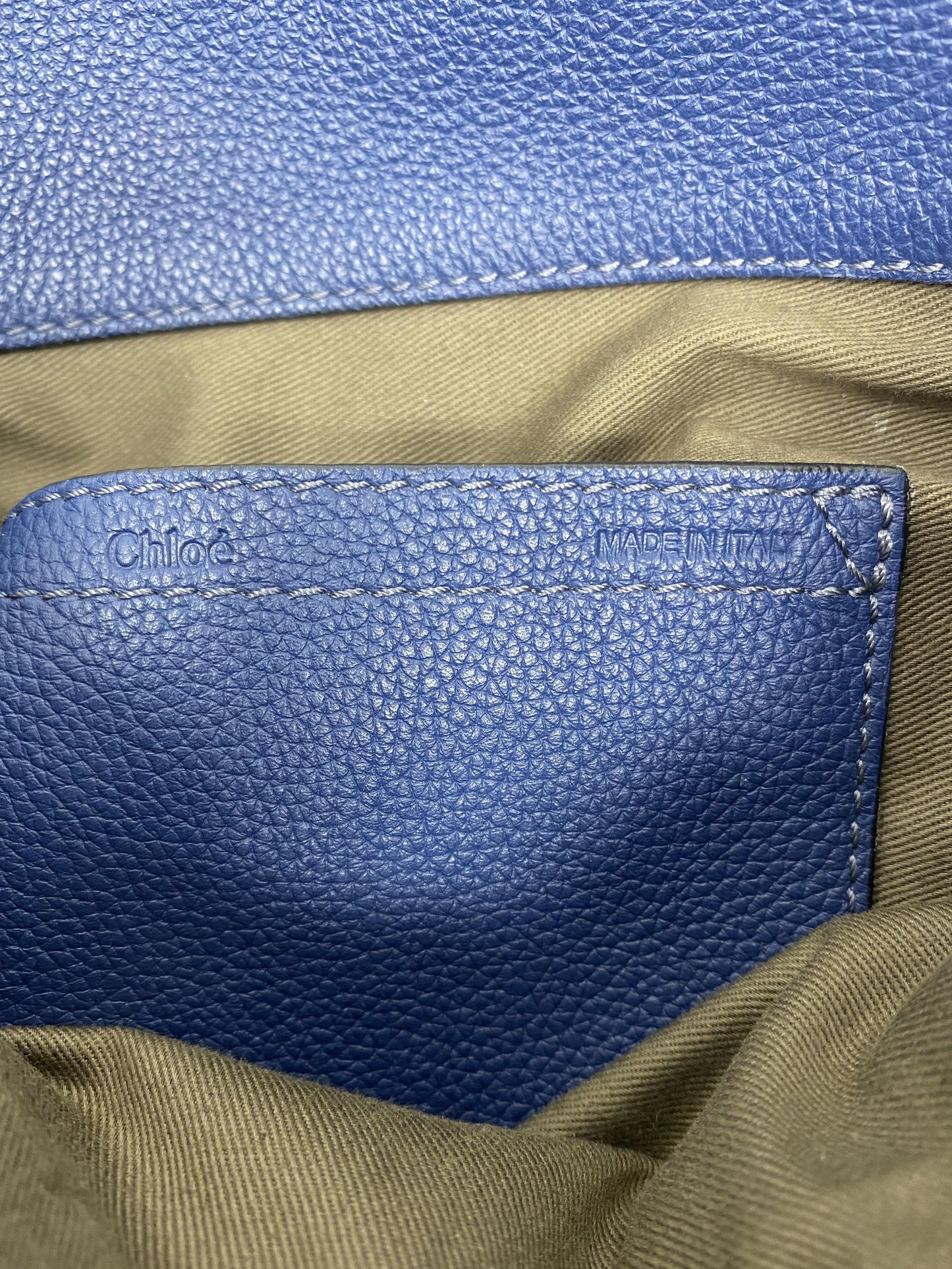 MARCIE Medium Leather Shoulder Bag in Royal Navy