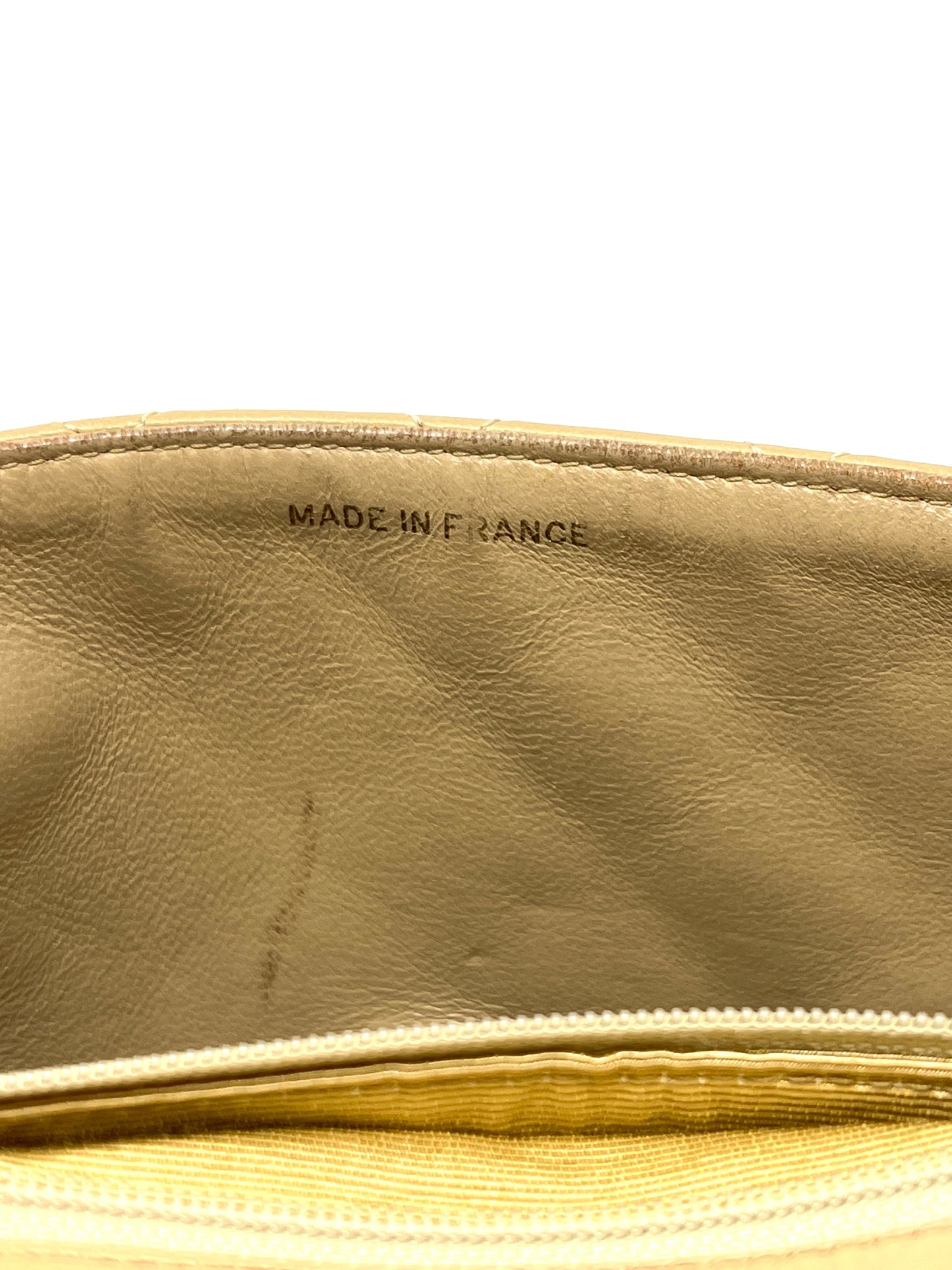 Vintage Mini Flap in Beige Lambskin 1989-1991