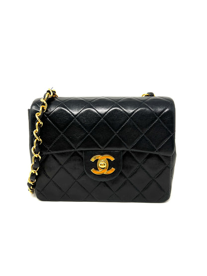 Mini Flap in Black Lambskin