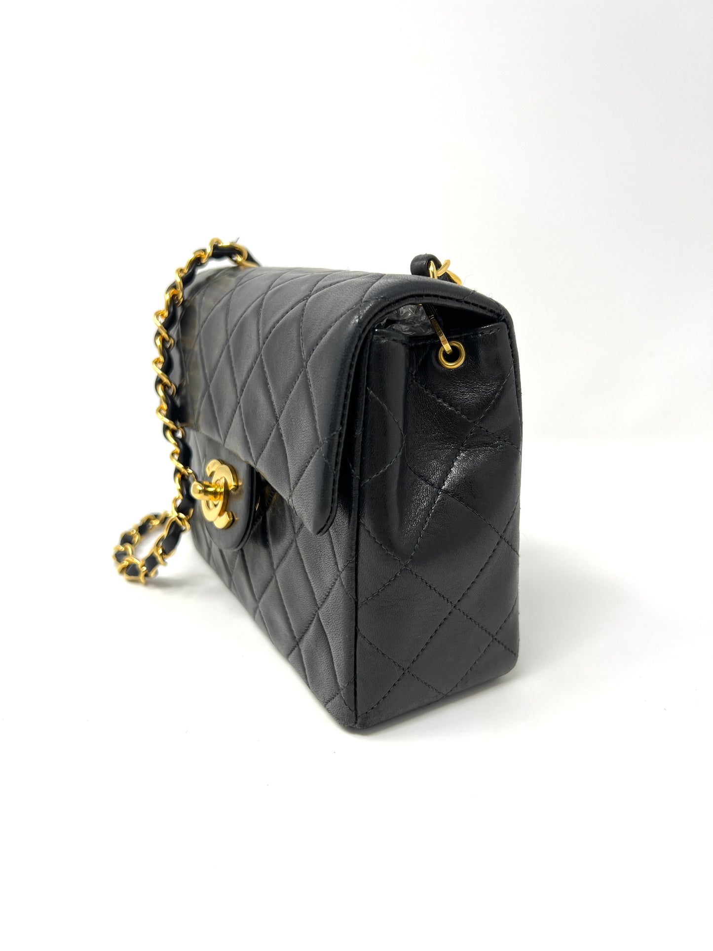 Mini Flap in Black Lambskin