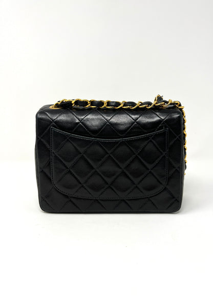Mini Flap in Black Lambskin