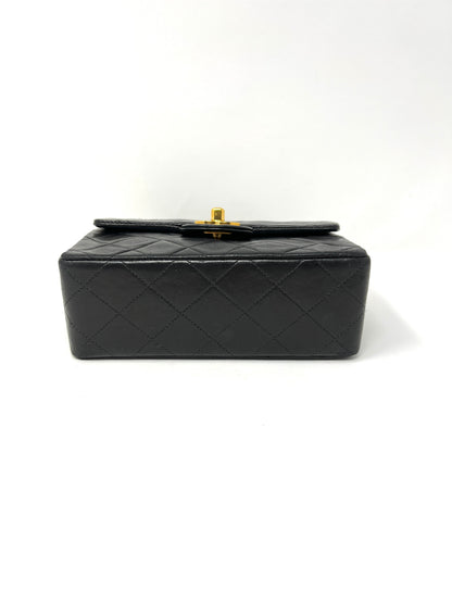 Mini Flap in Black Lambskin
