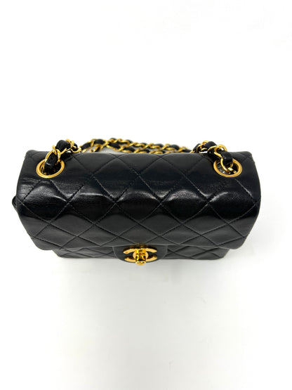 Mini Flap in Black Lambskin