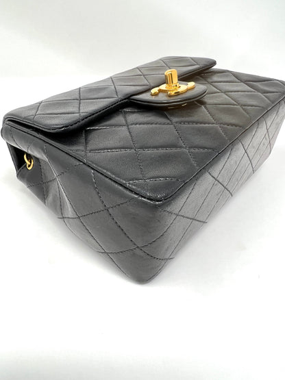 Mini Flap in Black Lambskin