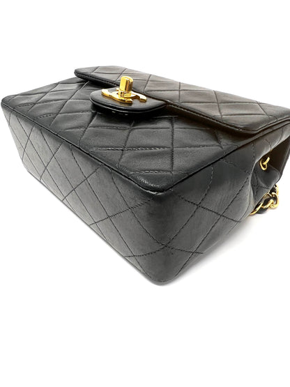 Mini Flap in Black Lambskin