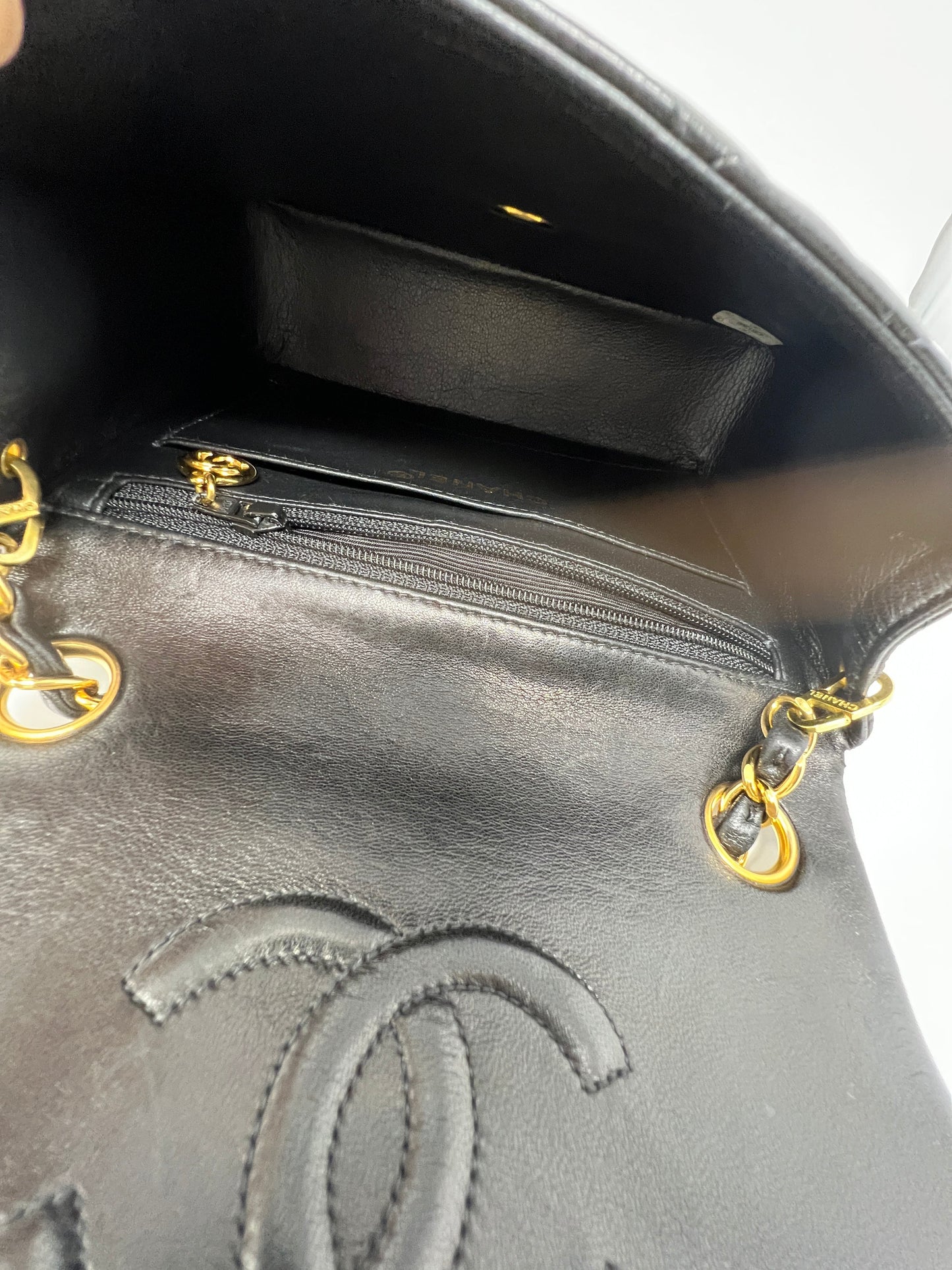 Mini Flap in Black Lambskin