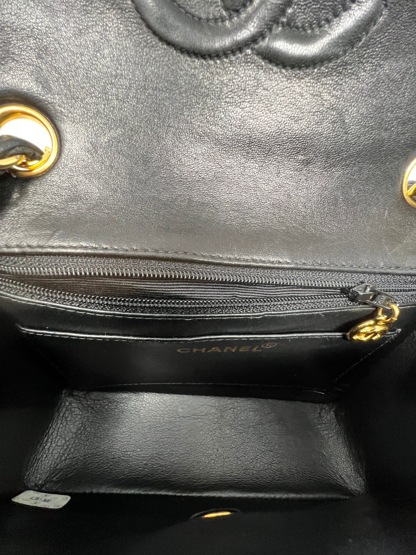 Mini Flap in Black Lambskin