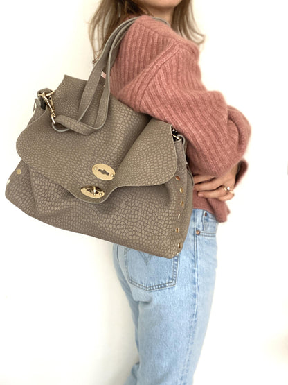 ZANELLATO POSTINA MEDIUM "ELEPHANT" IN TAUPE/BEIGE