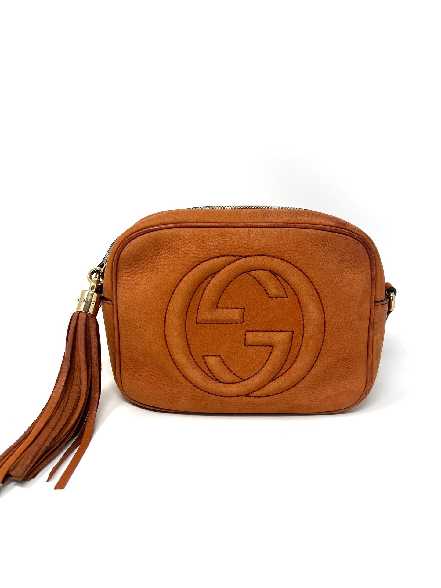 SUEDE DISCO SOHO BAG IN RUST