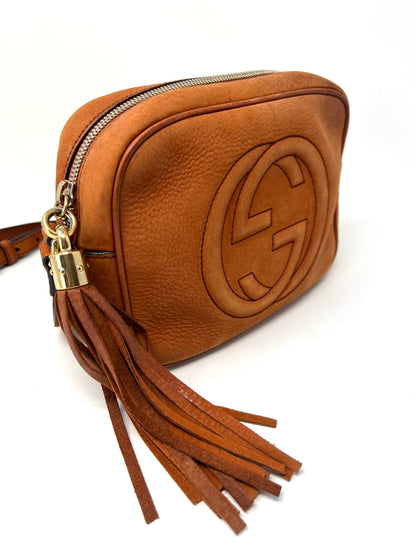 SUEDE DISCO SOHO BAG IN RUST