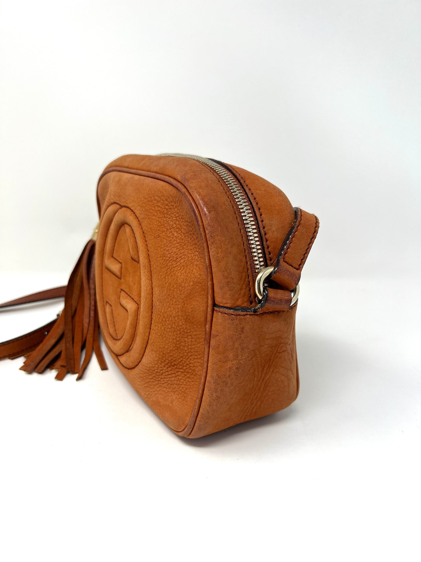 SUEDE DISCO SOHO BAG IN RUST
