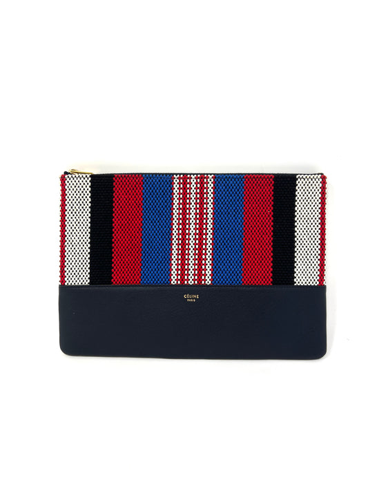 SOLO CLUTCH POUCH IN STRIPED CANVAS