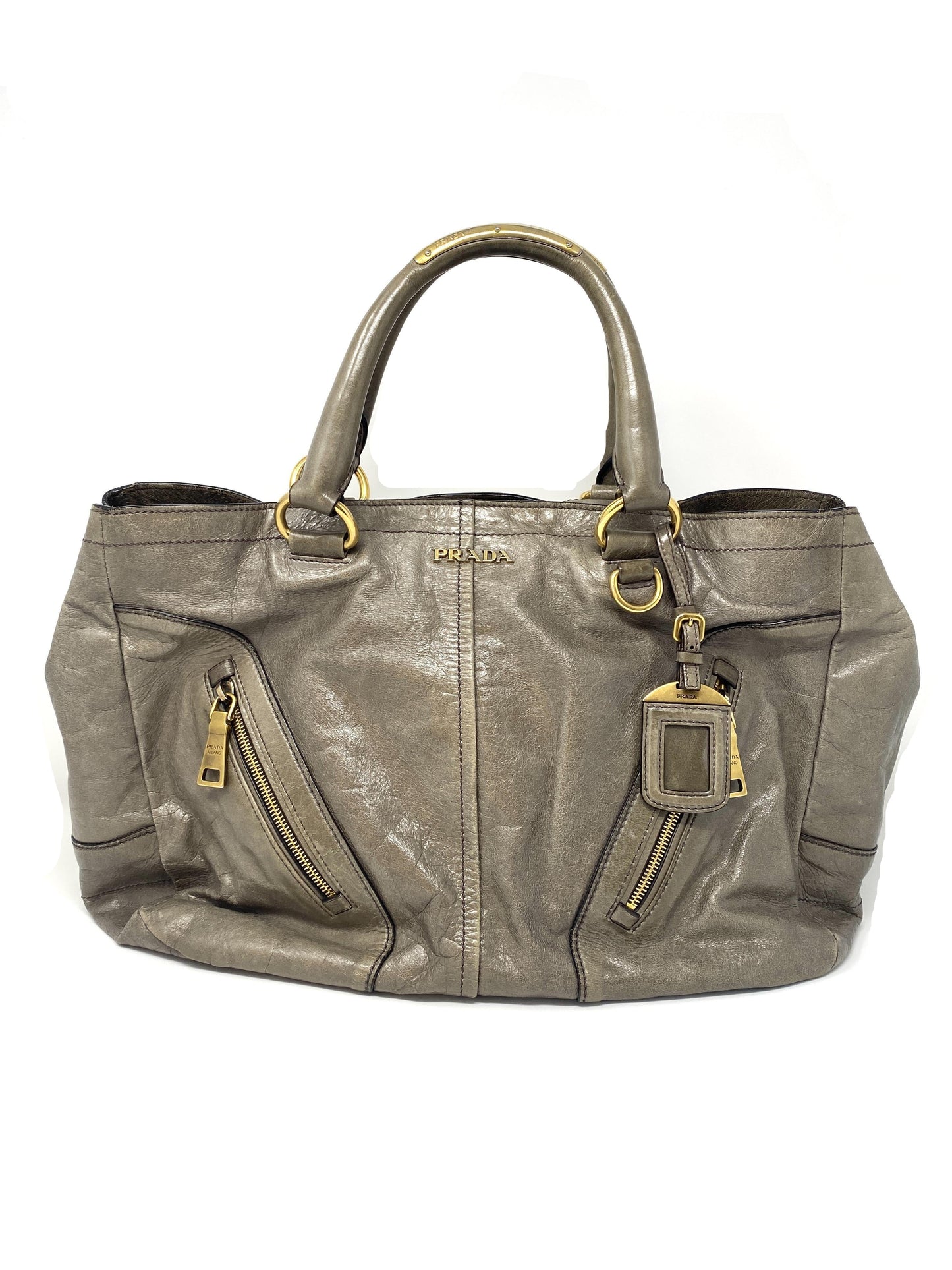 VITELLO SHINE GLAZED TOTE BAG IN CRETA