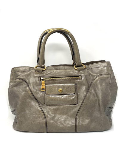 VITELLO SHINE GLAZED TOTE BAG IN CRETA