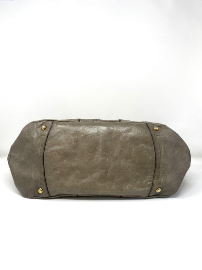 VITELLO SHINE GLAZED TOTE BAG IN CRETA