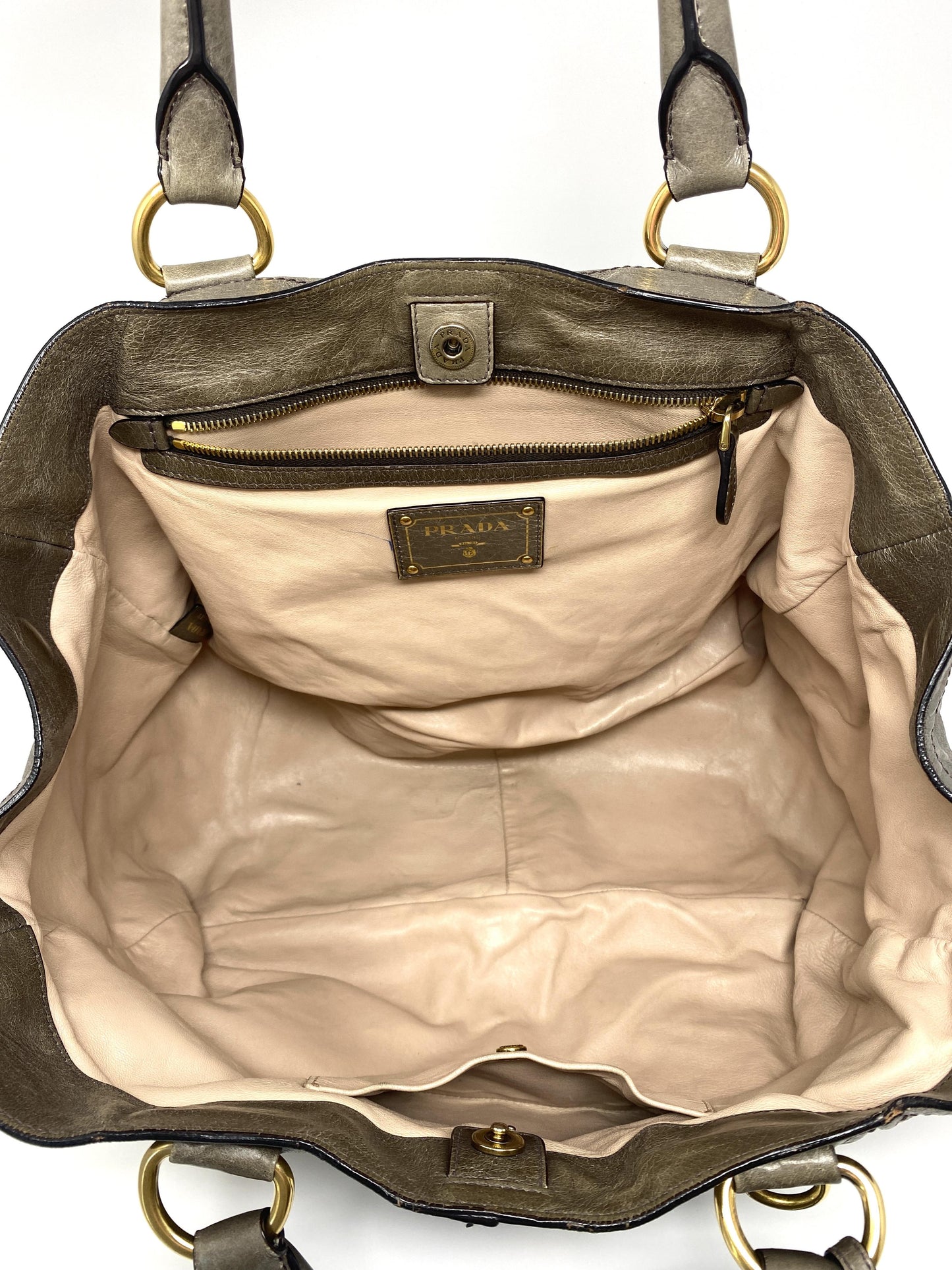VITELLO SHINE GLAZED TOTE BAG IN CRETA