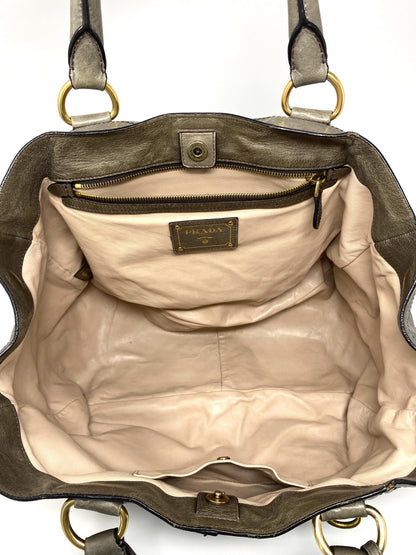VITELLO SHINE GLAZED TOTE BAG IN CRETA