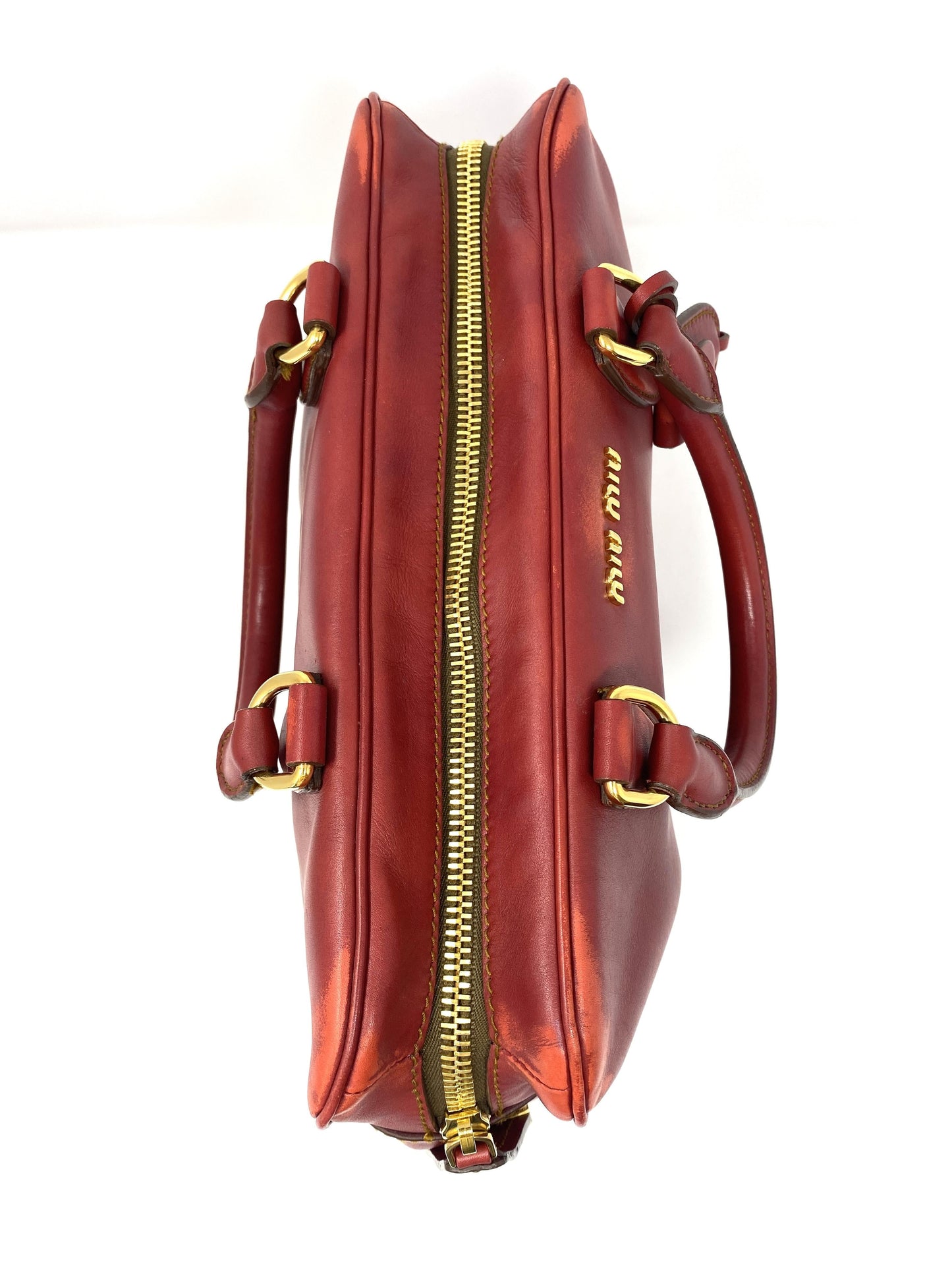 RED SOFT LEATHER HANDBAG BRIEFCASE