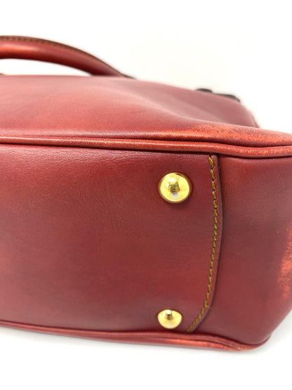 RED SOFT LEATHER HANDBAG BRIEFCASE