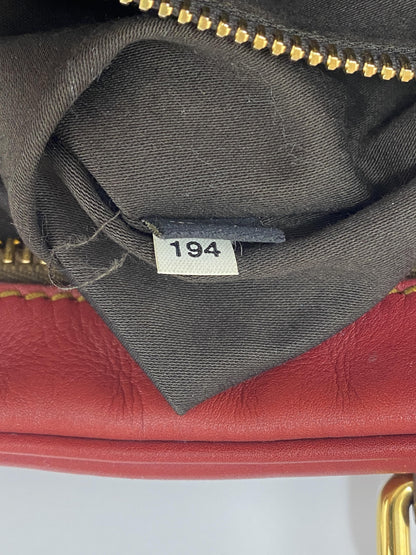 RED SOFT LEATHER HANDBAG BRIEFCASE