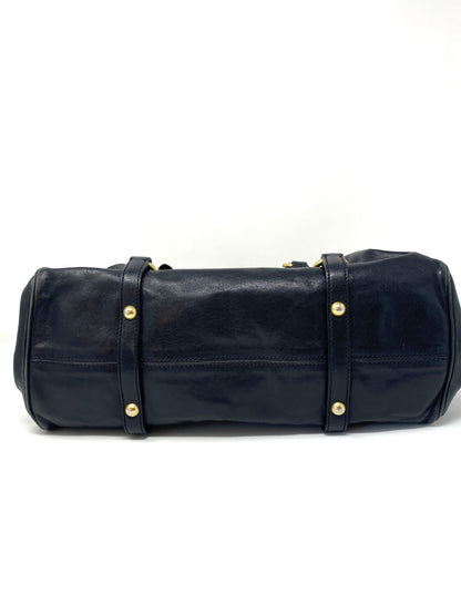 Vitello Lux Large Bow Bag in Black