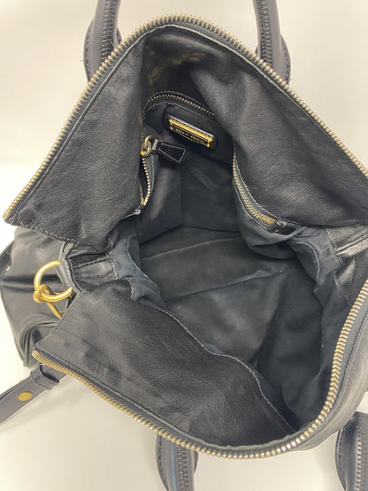 Vitello Lux Large Bow Bag in Black