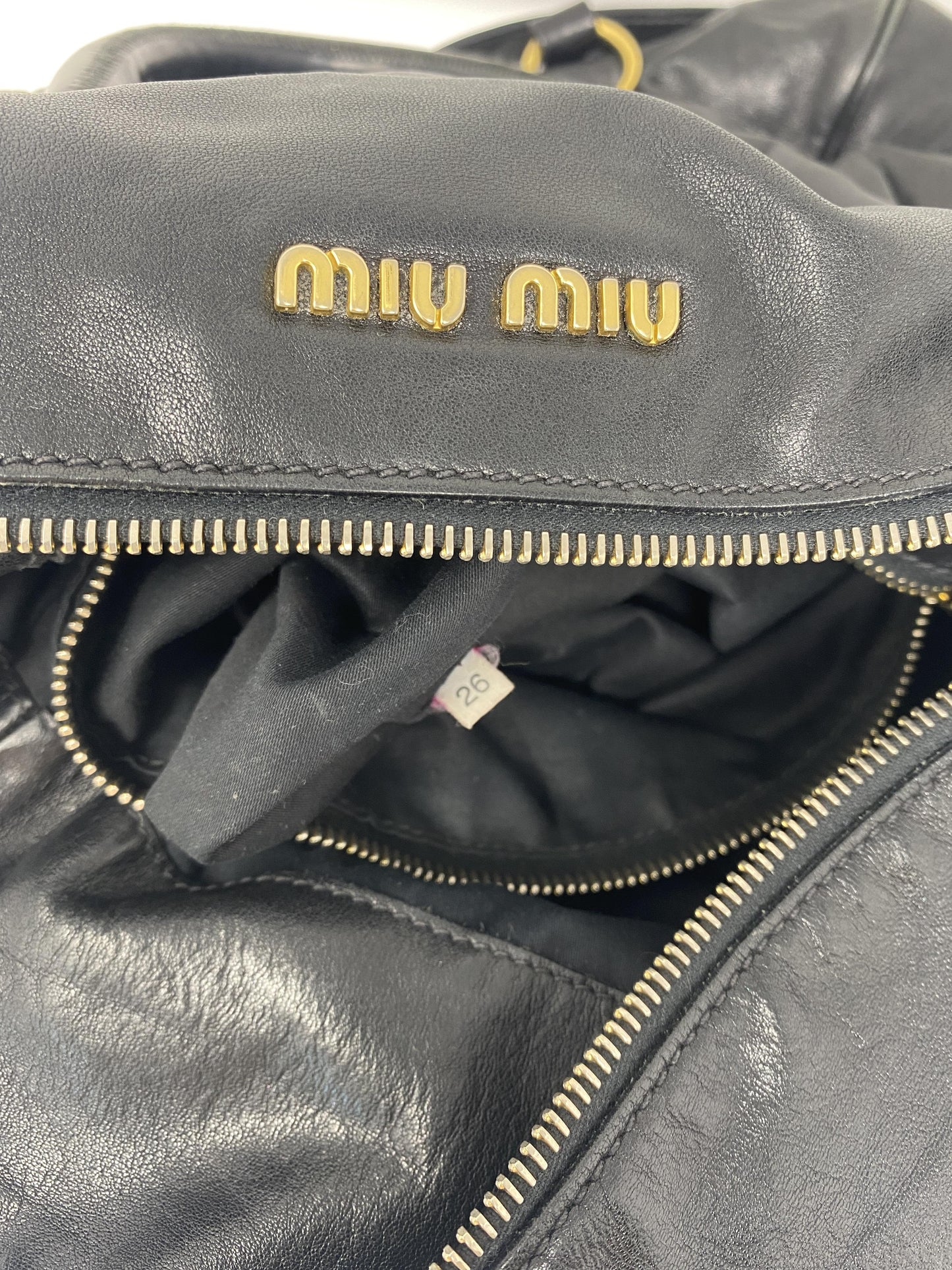 Vitello Lux Large Bow Bag in Black