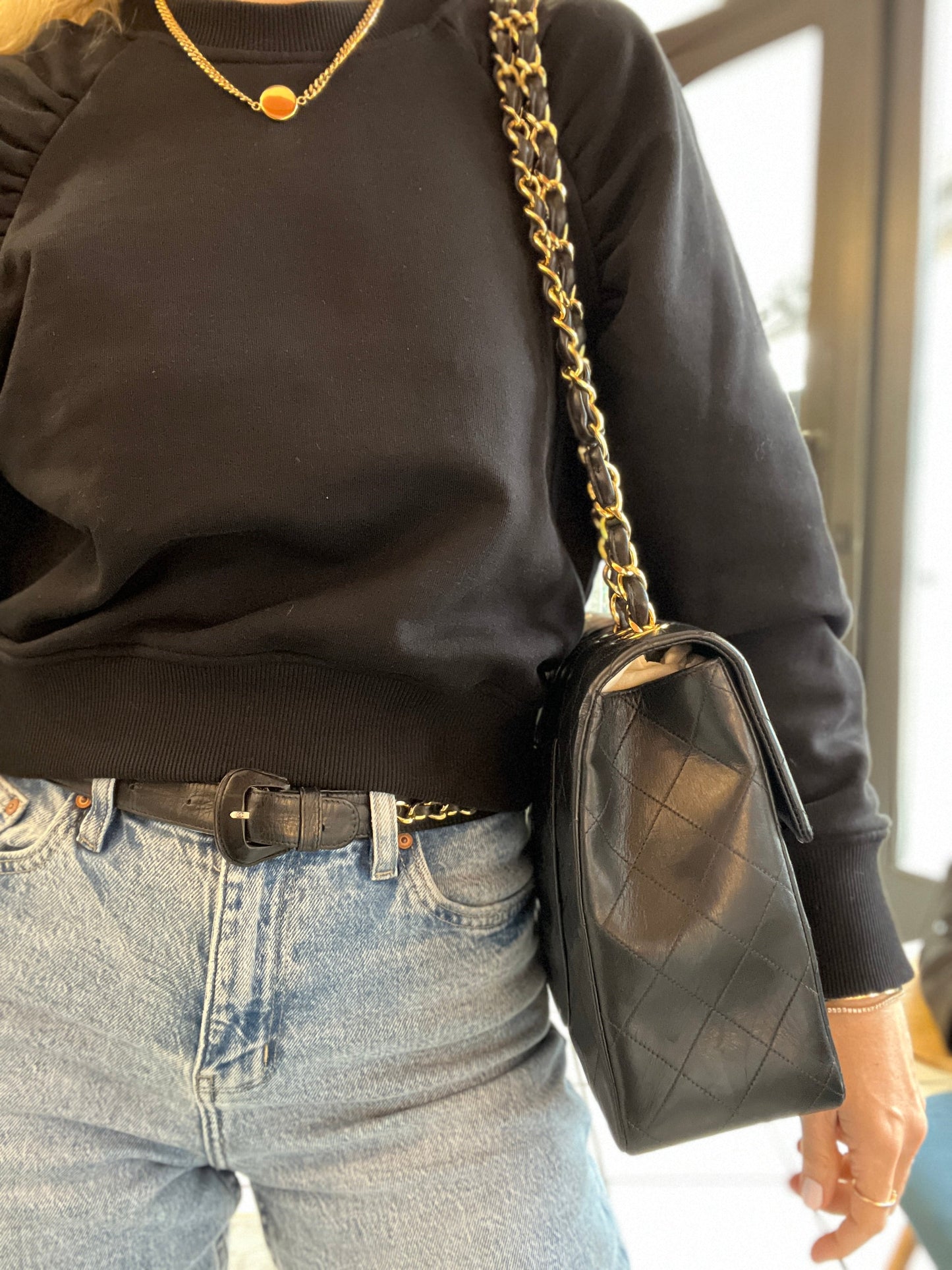 Maxi Single Flap Bag Black