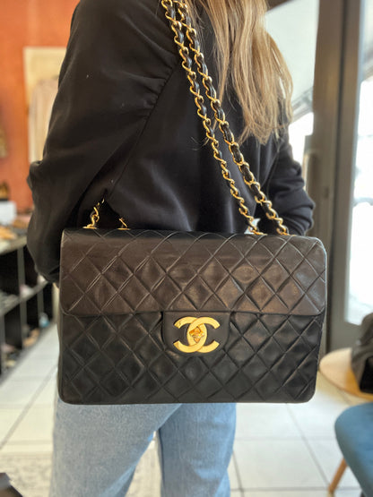 Maxi Single Flap Bag Black