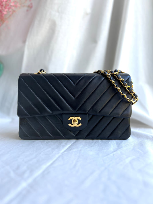Navy Chevron Medium Double Flap (1994-1996)