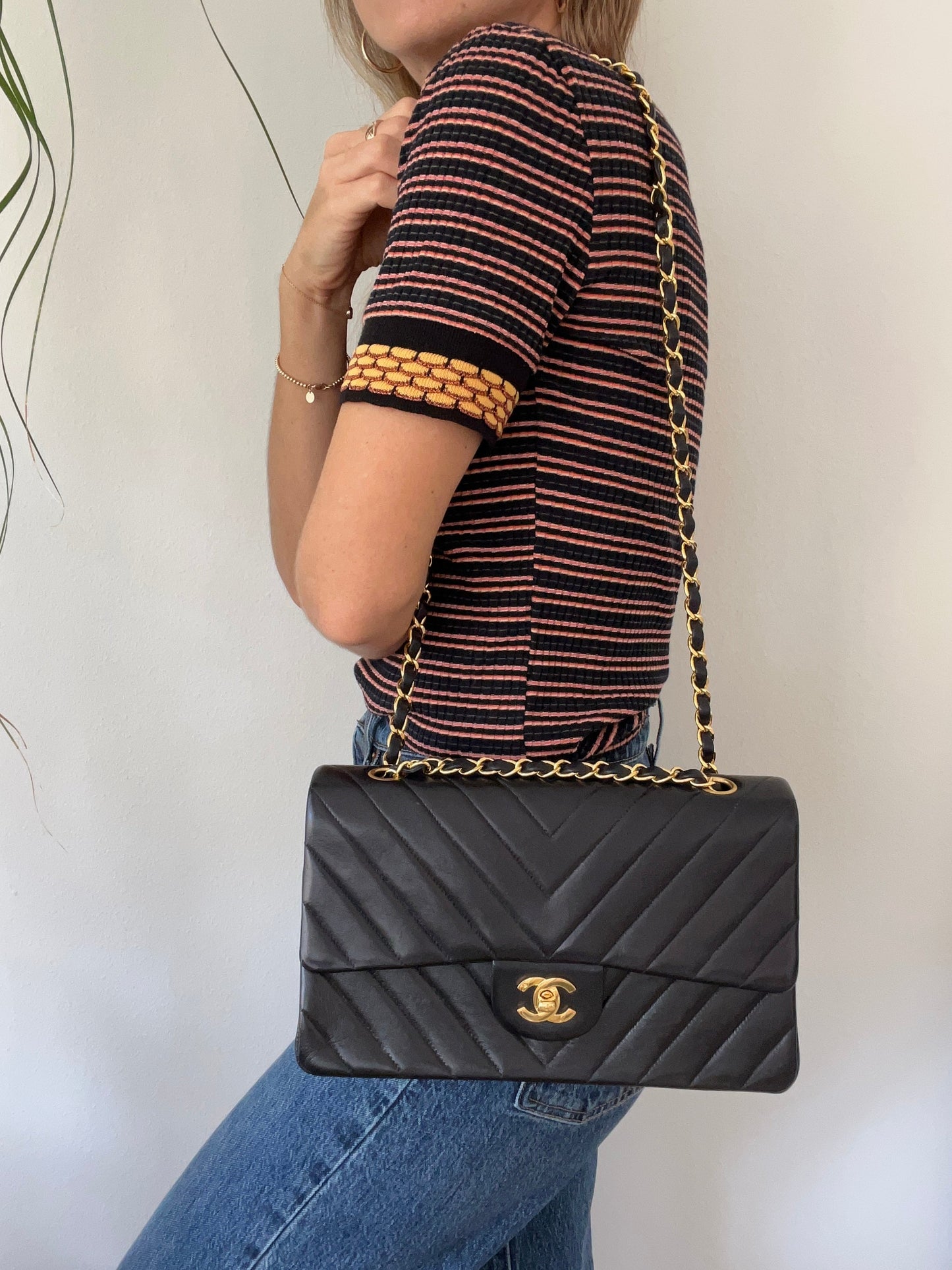 Navy Chevron Medium Double Flap (1994-1996)
