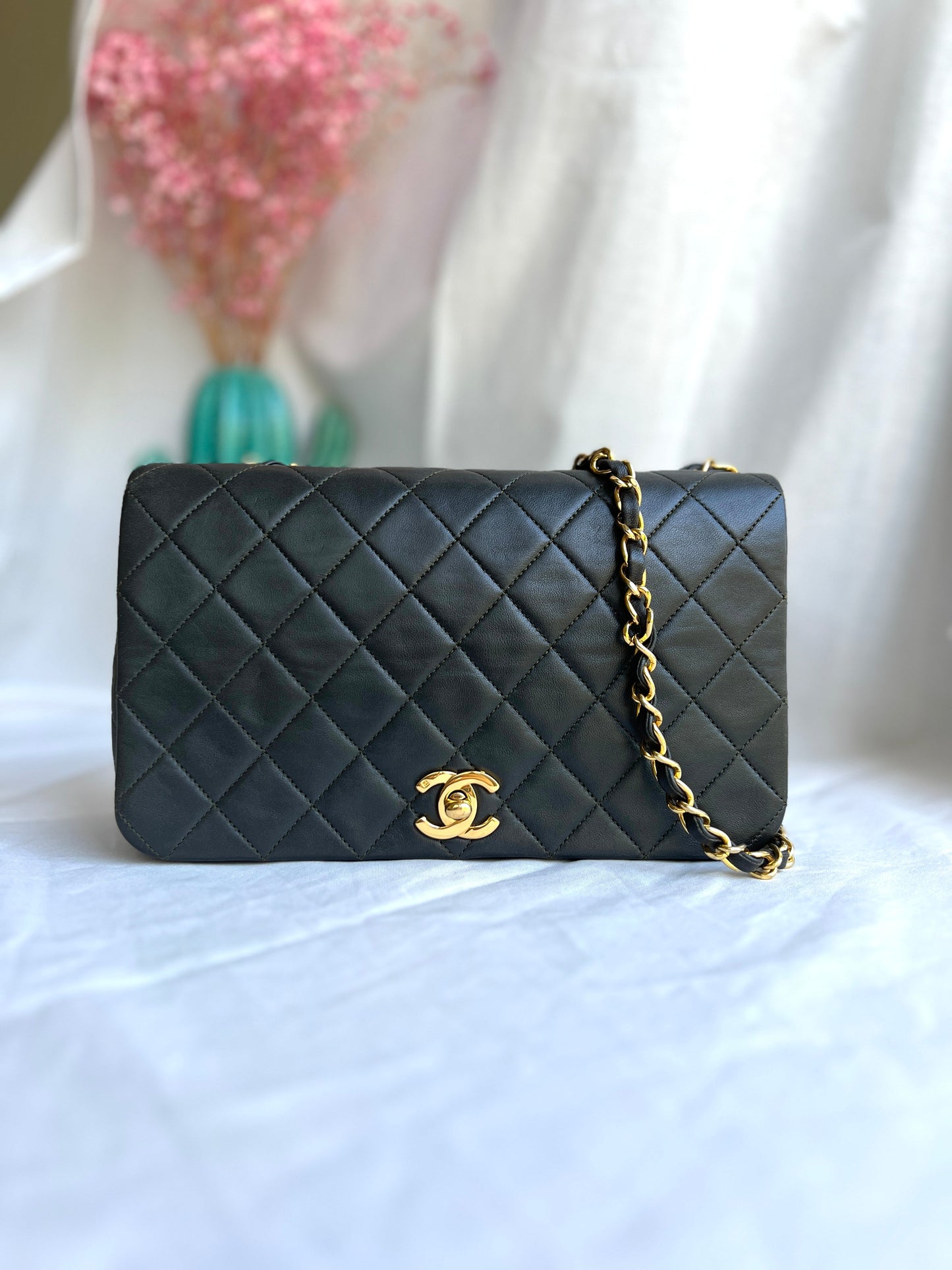 Classic Full Flap Bag in khaki green