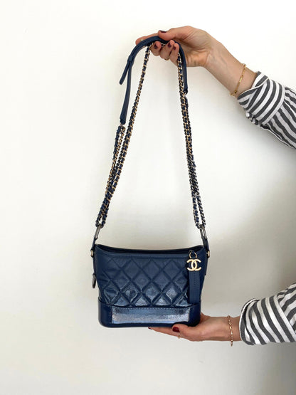 Gabrielle Small Hobo Bag in Dark Blue Ombré