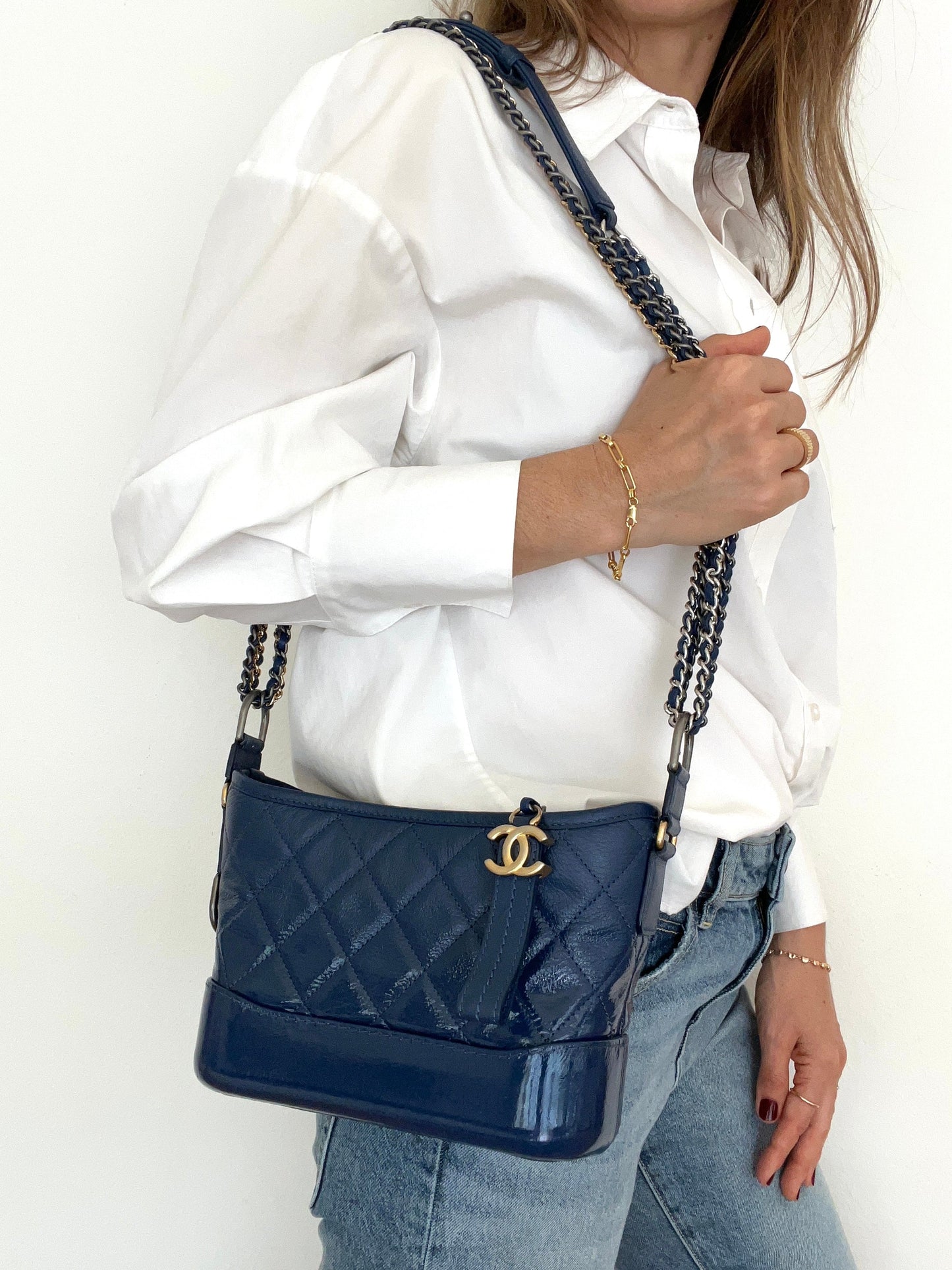 Gabrielle Small Hobo Bag in Dark Blue Ombré
