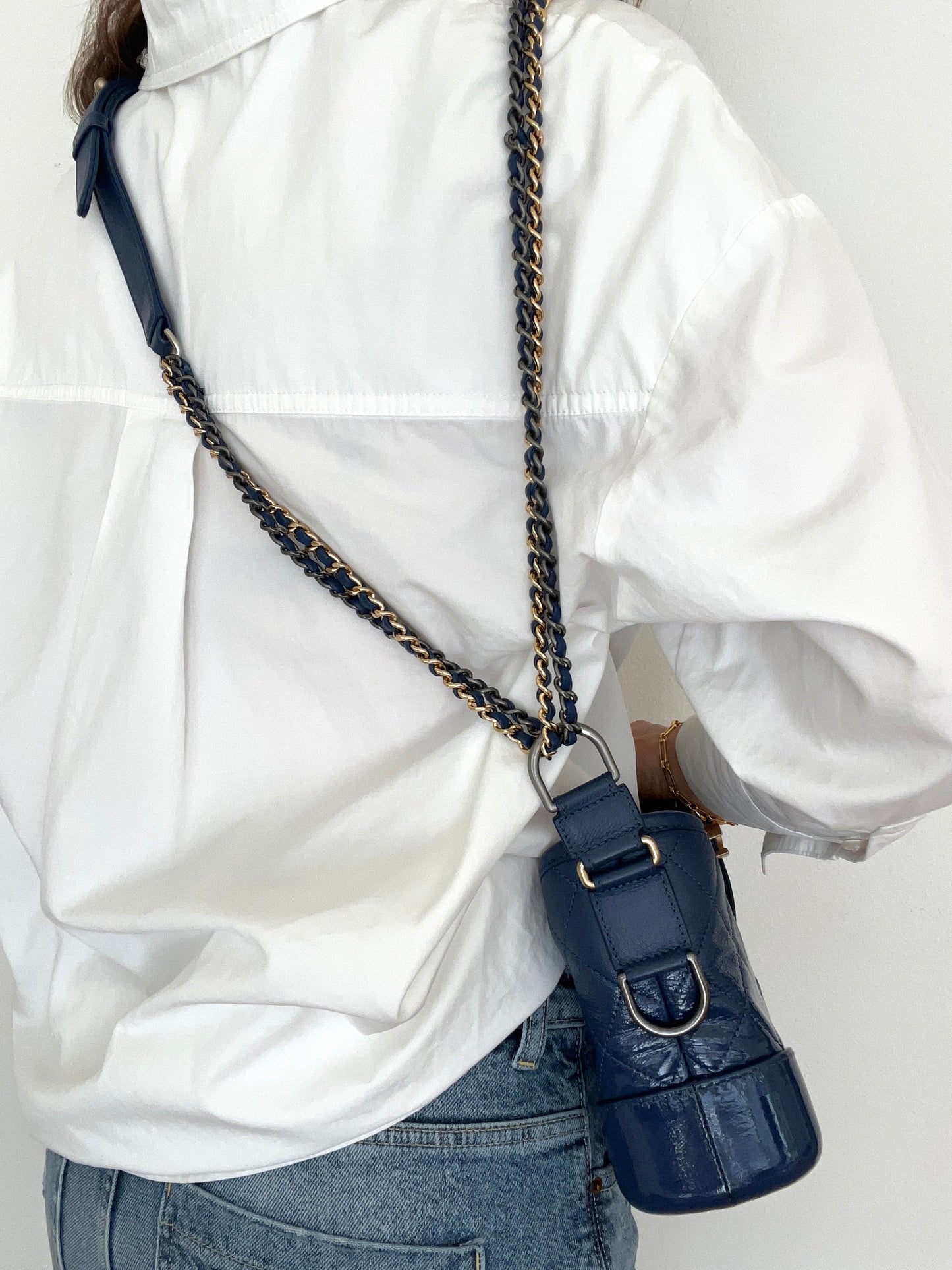 Gabrielle Small Hobo Bag in Dark Blue Ombré