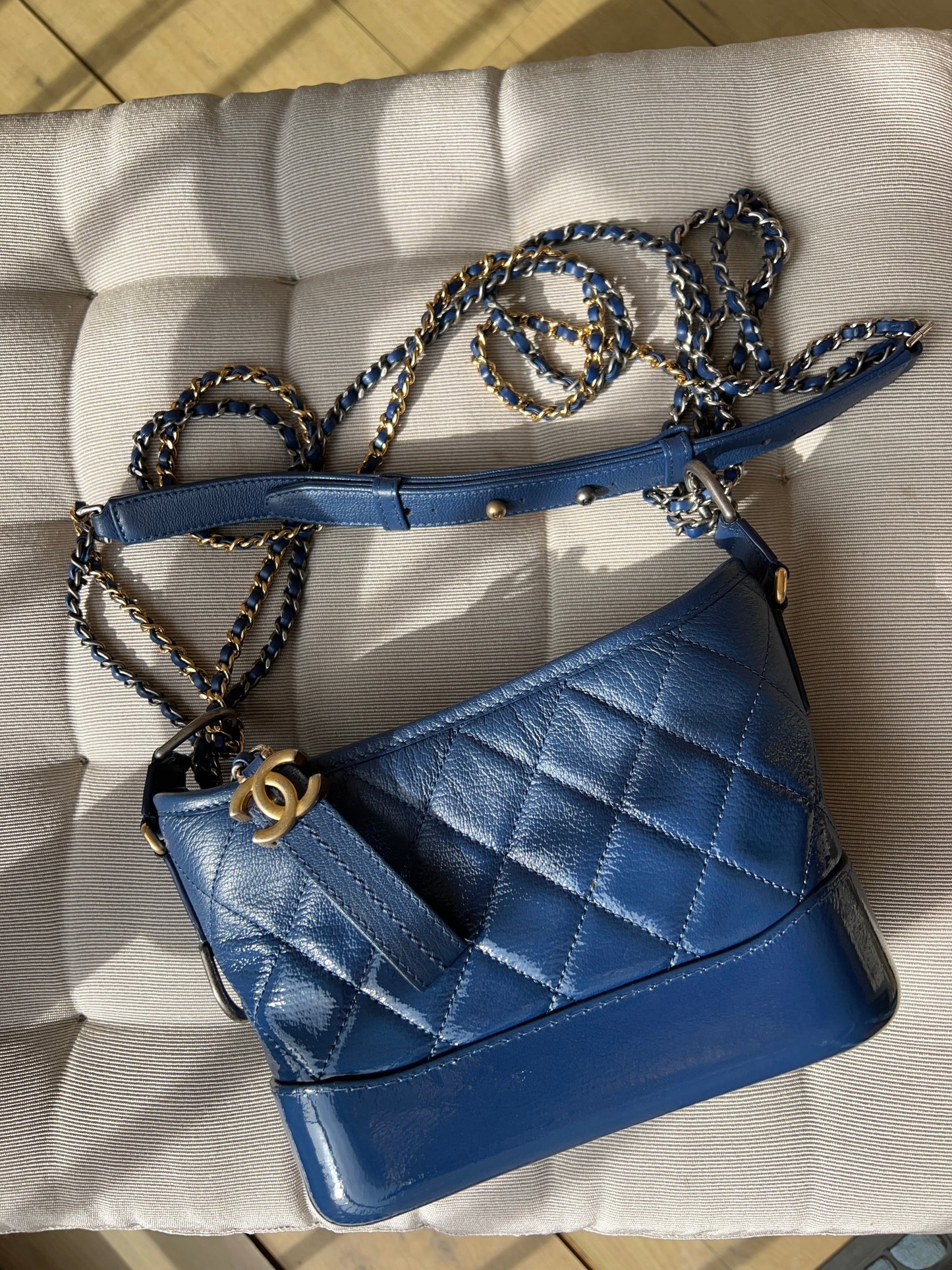 Gabrielle Small Hobo Bag in Dark Blue Ombré