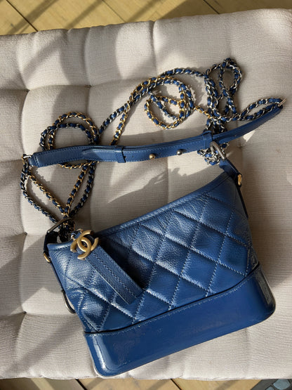 Gabrielle Small Hobo Bag in Dark Blue Ombré
